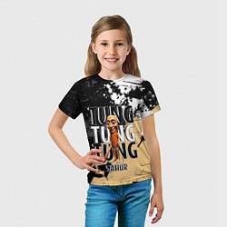 Футболка детская Тунг тунг тунг сахур итальянские мемы, цвет: 3D-принт — фото 2