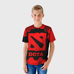 Футболка детская Dota - red gradient, цвет: 3D-принт — фото 2