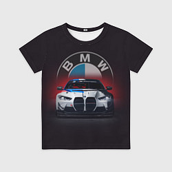 Детская футболка BMW на красном фоне