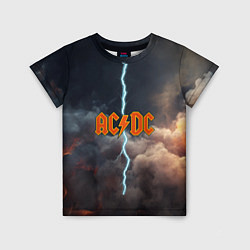 Футболка детская ACDC логотип группы с молнией, цвет: 3D-принт