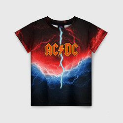 Футболка детская ACDC лого и молнии, цвет: 3D-принт