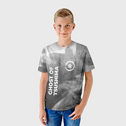 Футболка детская Ghost of Tsushima - grey gradient вертикально, цвет: 3D-принт — фото 2
