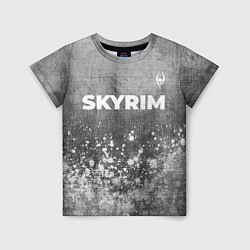Футболка детская Skyrim - grey gradient посередине, цвет: 3D-принт