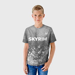 Футболка детская Skyrim - grey gradient посередине, цвет: 3D-принт — фото 2
