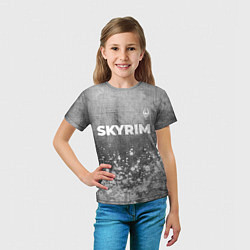 Футболка детская Skyrim - grey gradient посередине, цвет: 3D-принт — фото 2