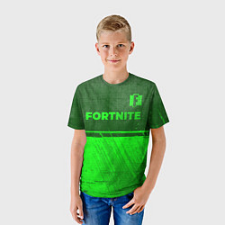 Футболка детская Fortnite - green gradient посередине, цвет: 3D-принт — фото 2
