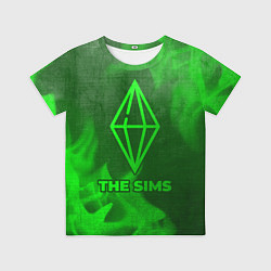 Футболка детская The Sims - green gradient, цвет: 3D-принт