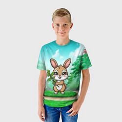 Футболка детская Зайчик с мятой, цвет: 3D-принт — фото 2