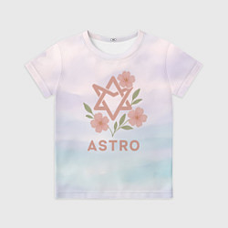 Детская футболка Astro логотип с цветочками