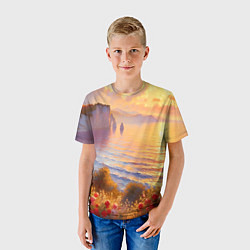 Футболка детская Рассветный залив, цвет: 3D-принт — фото 2
