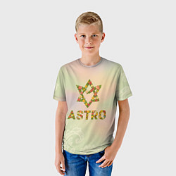 Футболка детская Логотип Astro цветочный, цвет: 3D-принт — фото 2