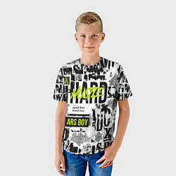 Футболка детская Pattern with inscriptions hustle sand boy, цвет: 3D-принт — фото 2