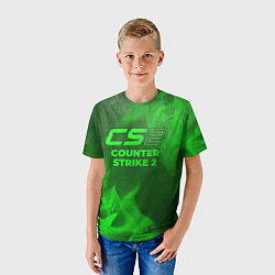 Футболка детская Counter Strike 2 - green gradient, цвет: 3D-принт — фото 2