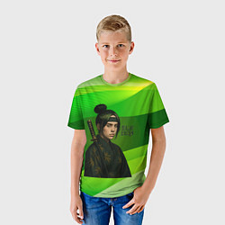 Футболка детская Билли Айлиш в стиле ниндзи, цвет: 3D-принт — фото 2