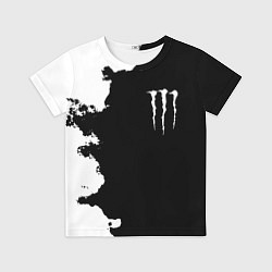 Футболка детская Monster energy краски белые, цвет: 3D-принт