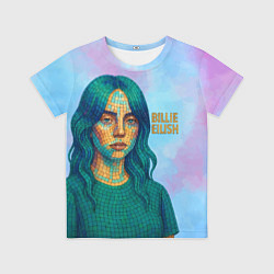 Футболка детская Билли Айлиш из мозаики, цвет: 3D-принт