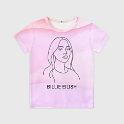 Футболка детская Билли Айлиш из линии - минимализм, цвет: 3D-принт