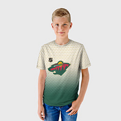 Футболка детская Миннесота Уайлд - геометрический градиент, цвет: 3D-принт — фото 2