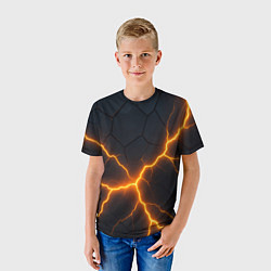 Футболка детская Молнии и черные плиты, цвет: 3D-принт — фото 2