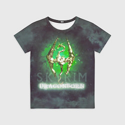 Детская футболка Skyrim gold logo Dragonborn