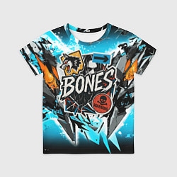 Детская футболка Bones логотип в стиле стикеров