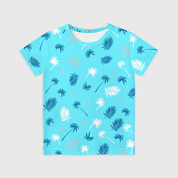 Футболка детская Текстура голубой гавайской рубашки, цвет: 3D-принт