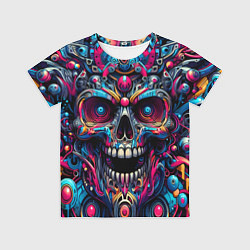 Детская футболка Colorful cyber skull - pattern