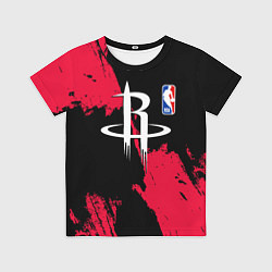 Футболка детская Хьюстон Рокетс - брызги краски, цвет: 3D-принт