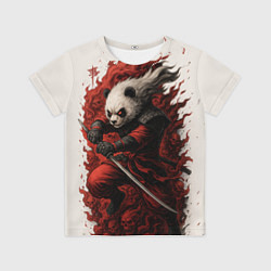 Футболка детская Демоническая панда самурай - нейроарт, цвет: 3D-принт