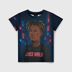 Футболка детская Juice WRLD - Неоновый аниме арт, цвет: 3D-принт