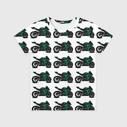 Детская футболка Motorbike dark green