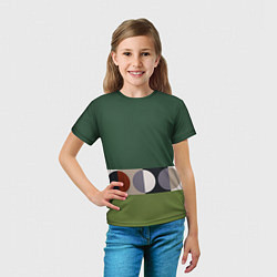 Футболка детская Луна Малевича сосновый зеленый, цвет: 3D-принт — фото 2