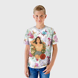 Футболка детская Lana Del Rey в полевых цветах, цвет: 3D-принт — фото 2
