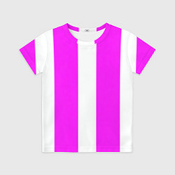 Футболка детская Color white pink line, цвет: 3D-принт