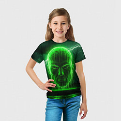 Футболка детская Неоновая голова, цвет: 3D-принт — фото 2