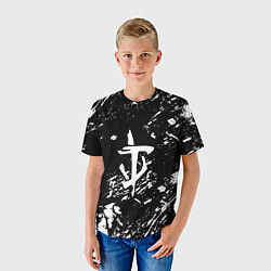 Футболка детская Doom белые краски штрихи, цвет: 3D-принт — фото 2