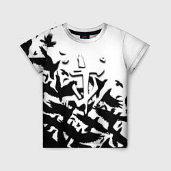 Футболка детская Doom black crow logo, цвет: 3D-принт