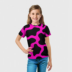 Футболка детская Розовая коровья расцветка, цвет: 3D-принт — фото 2