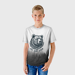 Футболка детская Лес мой храм - медведь бог лесов, цвет: 3D-принт — фото 2