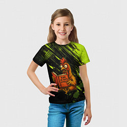 Футболка детская Курица читает книгу как не быть курицей, цвет: 3D-принт — фото 2