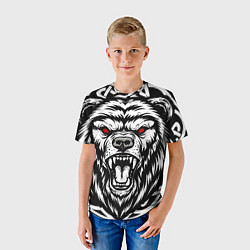 Футболка детская Яростный медведь, цвет: 3D-принт — фото 2