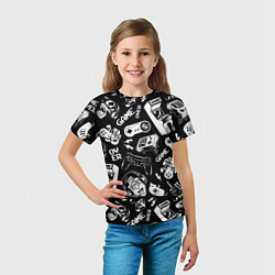 Футболка детская Retro gamer pattern, цвет: 3D-принт — фото 2