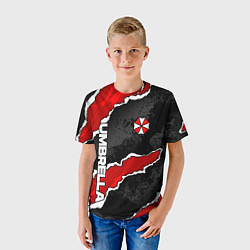 Футболка детская Umbrella corp - разрывы, цвет: 3D-принт — фото 2