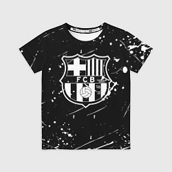 Детская футболка Barcelona краски белые