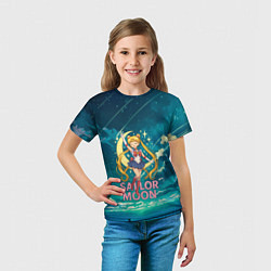 Футболка детская Sailor Moon на фоне неба, цвет: 3D-принт — фото 2