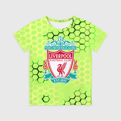 Футболка детская Ливерпуль кислотные соты, цвет: 3D-принт