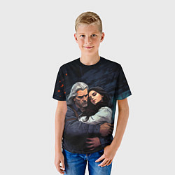 Футболка детская Йеннифэр и Геральт, цвет: 3D-принт — фото 2