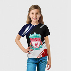 Футболка детская Liverpool geometry sport, цвет: 3D-принт — фото 2