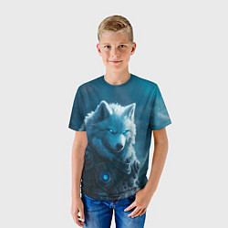 Футболка детская Воин волк зимой, цвет: 3D-принт — фото 2