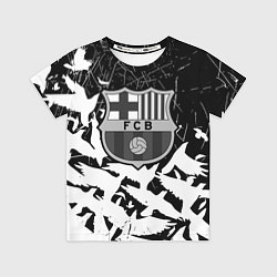 Детская футболка Barcelona черно белые птицы